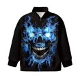 thumbnail image 4 of Uorisanigo Girls Half Zip Pullover Sweatshirt Oversized Sweatshirts Loose Blue Lightning Skull Long Sleeve Sweaters Pullover Tops Jackets Fall Trendy Winter Clothes Athletic Top Size 11-12, 4 of 7