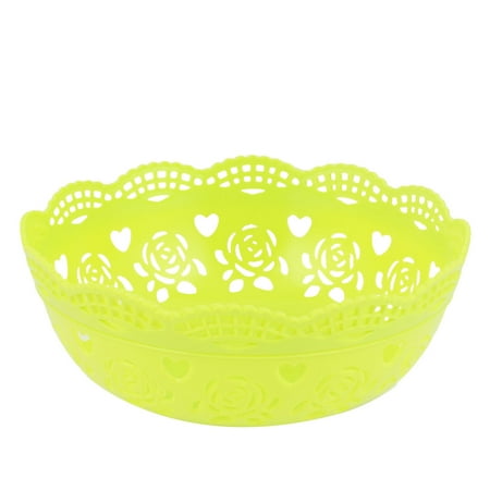 Plastic Fruit Tray Unique Bargains Round Plastic Bamboo Pattern Fruit Apple Pear Container Plate Tray Green ()