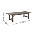 thumbnail image 3 of Flash Furniture Hercules 9' x 40" Rectangular Antique Rustic Mahogany Solid Pine Folding Farm Table, 3 of 10