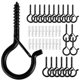 thumbnail image 1 of 20/50 PCS Q-Hanger Screw Hooks for Outdoor String Lights Safety Buckle Design Easy Release Hanger Ho, 1 of 4