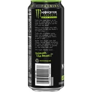Monster Energy Zero Sugar, Sugar Free Energy Drink, 16 Fl Oz