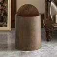 thumbnail image 2 of Touch Waste Can with Lid Small Swing Lid Trash Bin for Bathroom, Bedroom, and Office Walnut Brown Wood Grain Design, 2 of 6