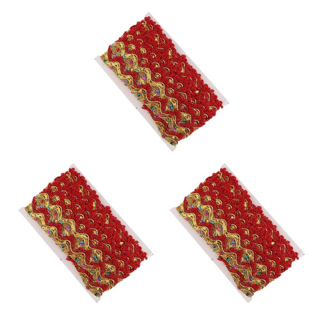 Naiovety x35mm Sequin Metallic Lace Edge Trims Sewing DIY Fabric Ribbon Type1 NO1