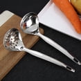 thumbnail image 3 of Cucharón de sopa de Metal SUS304, cucharones de acero inoxidable, cuchara y colador ranurado, juego de cucharón de sopa pequeño, juego de 2 piezas, 3 of 5
