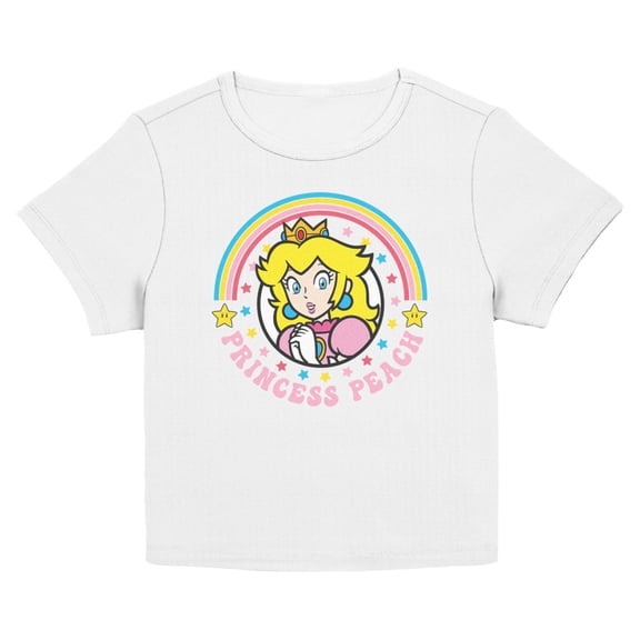 Juniors Nintendo Joyful Rainbow Princess Peach T Shirt