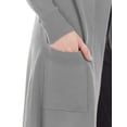 thumbnail image 4 of Suéter largo a la rodilla AMAD Casual para mujer color gris Talla XL, 4 of 4