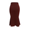 thumbnail image 4 of AUSDIOCA Long Skirts for Women High Waisted Solid Color Knit Fishtail Skirts for Summer or Spring, 4 of 6