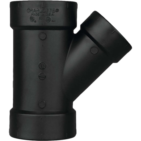 Charlotte Pipe 2 in. Hub X 1-1/2 in. D Hub ABS Wye, Each
