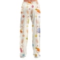thumbnail image 5 of Fgvctg Easter Pajama Pants for Women Cute Rabbit Print Wide Leg Pajamas Sleepwear High Waisted Pjs Pants Stretch Fall Easter Eggs Spring Drawstring Lounge Pants with Pockets Orange L, 5 of 6