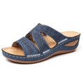 thumbnail image 1 of Sandalias ortopédicas con soporte para el arco con plantilla suave de cuero Blue42Zapatilla de plataforma gruesa 2021, 1 of 5