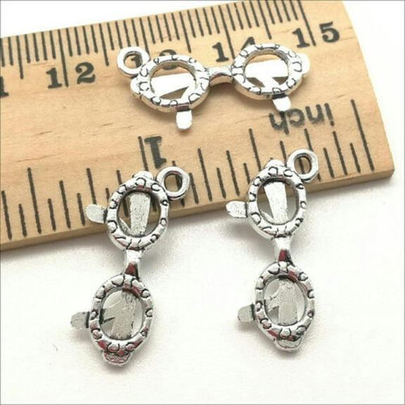 U8MO 10/30/50pc Eyeglass frame Antique Silver Charms Pendants For Earrings Necklace-50pcs