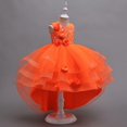 thumbnail image 3 of Girl Rose Ruffle Tutu Gown Flower Girl‘s Sleeveless Lace Princess Dresses with Long Hem Party Ball Tulle Pageant Gowns for Wedding, Birthday, Christmas - 5-12T, 3 of 5