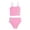 Pink-B, variant on Girls 2 Piece Tankini Swimsuit Side Flower Applique High Waisted Bathing Suits for Girls Summer Beach Swimwear