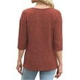 thumbnail image 3 of Womens Sweaters 3/4 Length Sleeve Casual Tunic Tops V Neck Shirts Fall Fashion Clothes 2025, 3 of 4