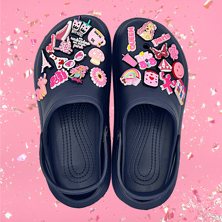 Pink Clogs with Fun Charms CROCS | Other | Pink Clogs With Fun Charms | Poshmark main image 3