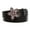 Black, variant on 1 1/2" Women's Snap On Five Leaved  Rhinestone Floral Fashion Belt Multi-Color Options