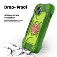thumbnail image 3 of Nalacover Heavy Duty Case for iPhone 15 Plus, Military Grade Ring Holder Kickstand Rugged PC Soft TPU Shockproof Cover Magnetic Car Mount Triple Layers Colors Design Case, Avocado, 3 of 6