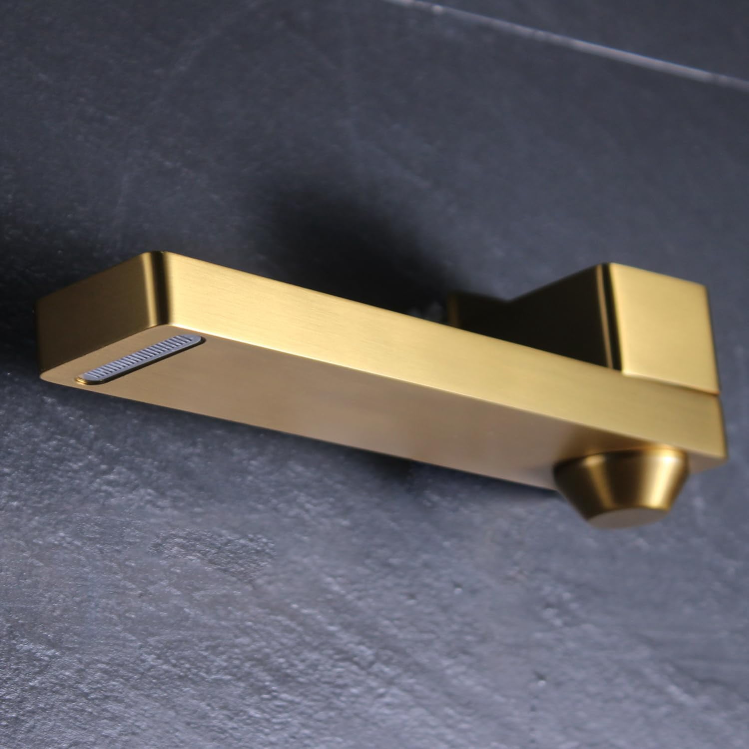 Brushed Gold Waterfall Tub Faucet Spout, Wall Mount 180-Degree Swivel for Bathtub