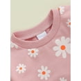 thumbnail image 4 of Bagilaanoe Newborn Baby Girl Oversized Romper Sweatshirt Long Sleeve Bodysuits Flower Print Pullover 3M 6M 12M 18M Infant Casual Tee Tops, 4 of 6