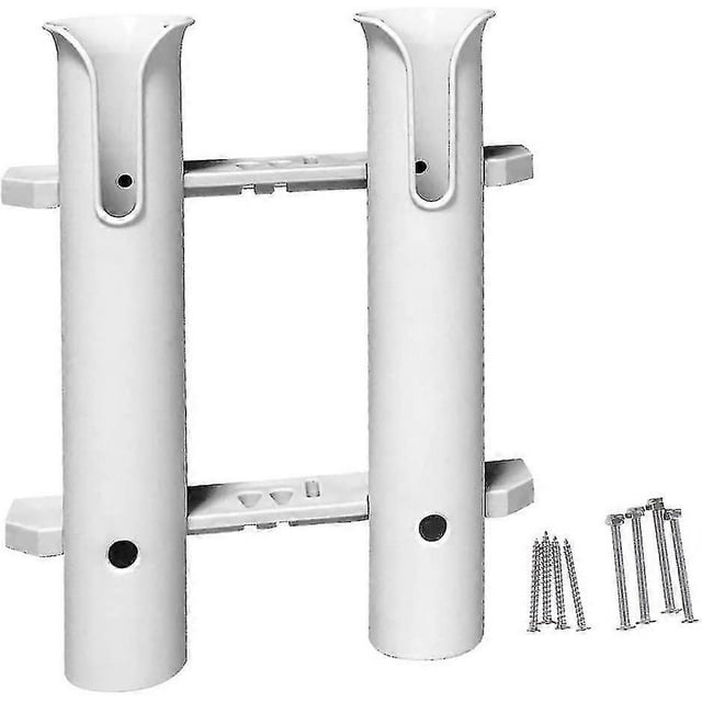 Plastic Dual 2-rod Rack Vertical Holder Organiser - Boat Kayak Fishing Rod Storage Lure