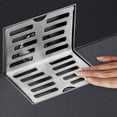 thumbnail image 3 of Corner Stainless Steel Side Drain Pipe, L-shaped Right Angle Side Filter, Home Hardware Wall Side Floor Drain, 3 of 7