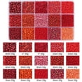 thumbnail image 3 of shiyou-15 Color Glass Seed Beads Tube Beads Loose Kit for Jewelry Making DIY Craft Beading (Red), 3 of 4