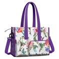 thumbnail image 2 of Teacher Tote Bag,Pioneer Flower Floral Print Pattern Teacher Utility Tote Bag,Large Work Tote Bags for Women with Multiple Pockets,Top Zipper Closure,13.8x10.6x6.7 Inch, 2 of 5