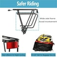 thumbnail image 4 of Rear Bike Rack,Bike Cargo Rack,Bicycle Pannier Rack with Reflector and Cargo Net,Height Adjustable Fit 26”-29” and 700c Bike with Non-disc Brake,BCR04, 4 of 9