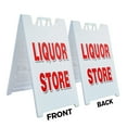 thumbnail image 2 of A-frame Sidewalk Liquor Store 24" x 36" Double Sided A-Frame Sidewalk Sign, Includes 2 Plastic Inserts | Foldable Portable White Signicade Sandwich Board Signs, 2 of 5