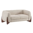 thumbnail image 3 of Christopher Knight Home 63" Boucle Loveseat, 2-Seater Faux Sherpa Couch with Wood Legs & Curved Design, Almond, 3 of 10