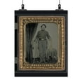 thumbnail image 2 of Print: Unidentified Cavalry Soldier In Union Uniform With Bugle And Sword, 2 of 4