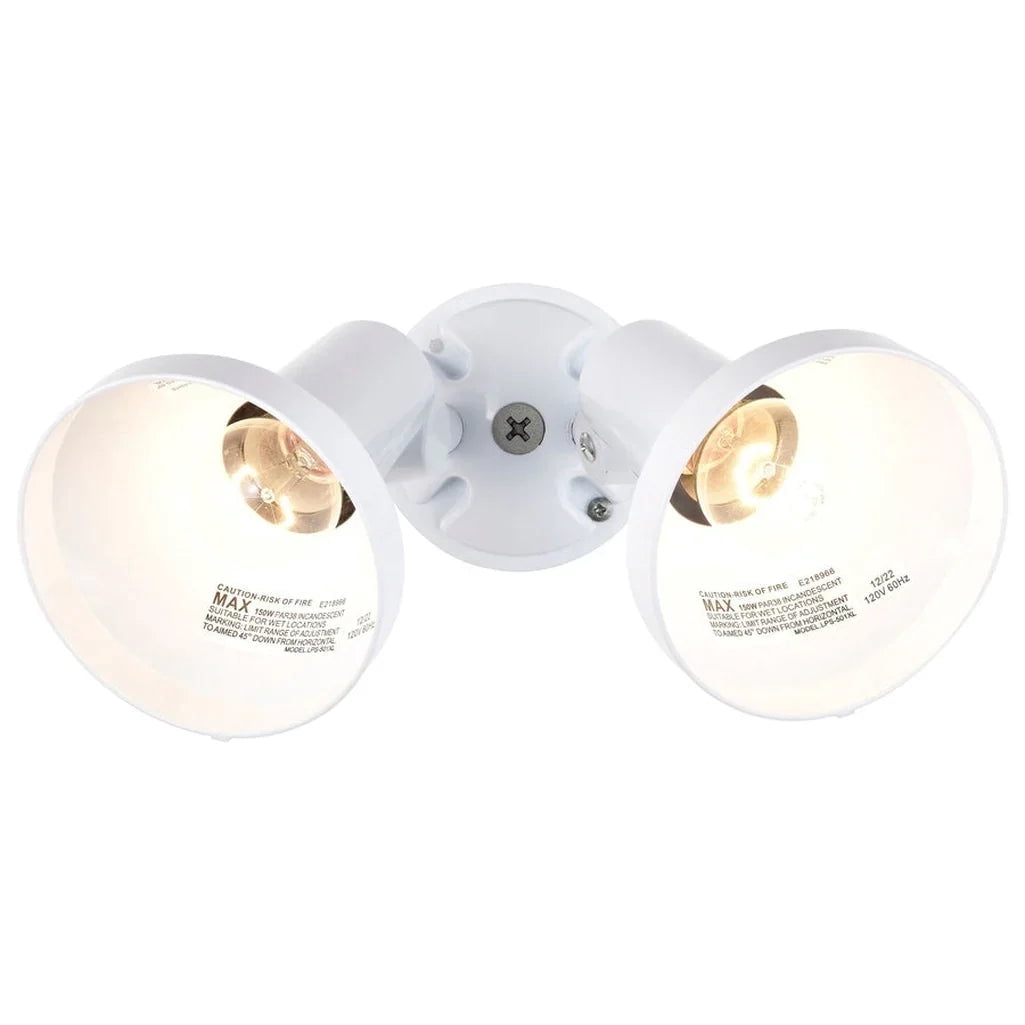 2-Light 15-in Flood Light Exterior PAR38 w/ Adjustable Swivel Grey Finish