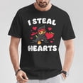 thumbnail image 2 of I Steal Hearts Ninja Boys Valentines Day Toddler Cotton T-Shirt Casual Wear Cute Graphic Comfortable Tee, Size S, Color Black, 2 of 4