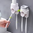 thumbnail image 5 of Automatic Toothpaste Dispenser with 2 Toothbrush Holder Slots Set Hands Free Wall Mounted Toothpaste Squeezer Dispenser for Family Bathroom Sink, 5 of 7