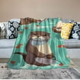 thumbnail image 2 of ARISTURING Otter Blanket Gifts - Cute Throw Blanket for Kids, Girls &amp; Boys - Green Soft Fuzzy Blankets for Couch, Sofa &amp; Bed, 2 of 6