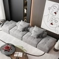 thumbnail image 2 of Modern Oversized Modular Sectional Sofa with 2 Ottoman and 2 seat,Sparkling Chenille Fabric Soft Cushion Sofa with 4 Pillows,4 PCS DIY Combination Tufted Sofa,No Assembly Required,GREY, 2 of 7