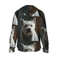 thumbnail image 3 of Sigee Dog Wrapped in Towel 1 Print UPF50+ Men's Sun Protection Hoodie Shirt SPF UV Shirt Long Sleeve Fishing Outdoor Lightweight, S-3XL, 3 of 9