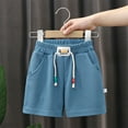 thumbnail image 2 of Ahuyic Summer Toddler Kids Leisure Pants,Boys Girls Shorts,Summer Loose Children's Casual Cotton Sports Shorts With Pocket Beach Short Pants,Blue,8-9Years, 2 of 5