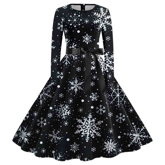 2025 Femmes Convenable Vintage Longue Décontractée Robe d'Été Femmes Manche Col Rond Noël Vacances Robes pour Femmes 224 Ménagère Soirée Fête Bal Longue Robe d'Été pour Femmes Fête Plage