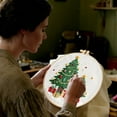thumbnail image 5 of Christmas Embroidery DIY Kit | European Floral Hanging Patterns | Complete Needle and Thread Set | Includes 20cm Hoop, Printed Cloth, Instructions | Gift or Wall Decor, 5 of 6