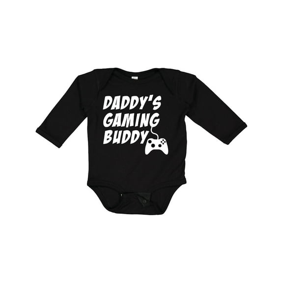 Inktastic Daddy's Gaming Buddy with Controller Boys or Girls Long Sleeve Baby Bodysuit