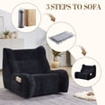 thumbnail image 5 of CQSXDA Oversized Comfy Bean Bag Chair in Plush Fabric with Armrests - Lazy Floor Sofa for Living Room and Bedroom,Black, 5 of 15