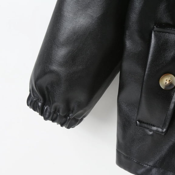 Vedolay Boy's Fall Jackets Toddler Boy's Fall Ruffle Trim Zip Up Long Sleeve Outerwear,Black 6-7 Years