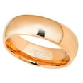 thumbnail image 2 of 7mm Rose Gold Dome Mens Tungsten Wedding Band - Polished Comfort Fit Tungsten Carbide Ring - Anniversary Ring - TN334s10.5, 2 of 3
