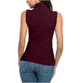 thumbnail image 5 of Women's Sleeveless Turtleneck T-Shirt Basic Stretch Layer Comfy High Neck Tank Top Lightweight Slim Shirt, 5 of 5