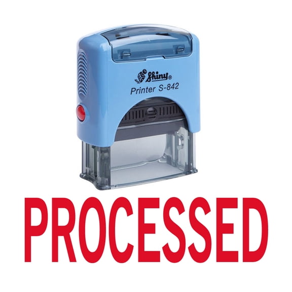PROCESSED Self Inking Rubber Stamp Custom Shiny Office Stationary Stamp