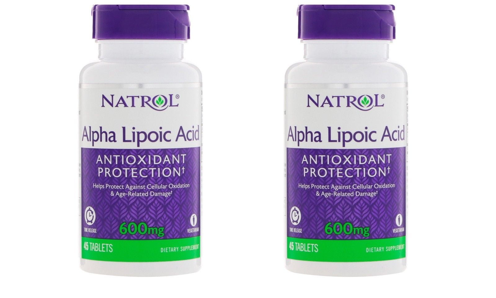 2X Natrol Alpha Lipoic Acid TR Time Release 600mg 45 Tablets (2Pack
