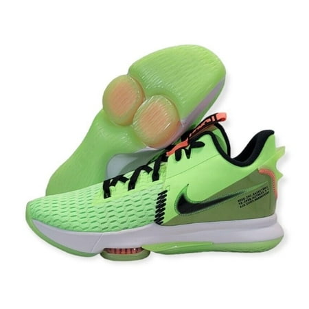 Nike Men's Lebron Witness 5 Basketball Shoes Lime Glow/Bright Mango/White/Black CQ9380-300 (Numeric_11)