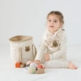 thumbnail image 2 of Thick Cotton Plush Windproof Baby Scarf with Storage Bag, Gray Waffle Knit, 2 of 5