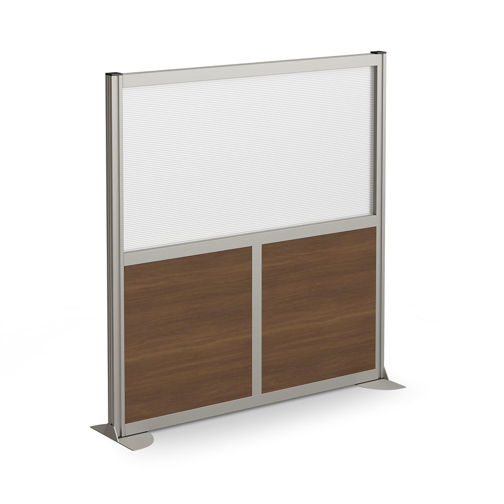 Office Partition, Cubicle Wall Divider, Modern Room Separator, Free Standing Privacy Panel, 52"H x 49"W, Indoor, Gray